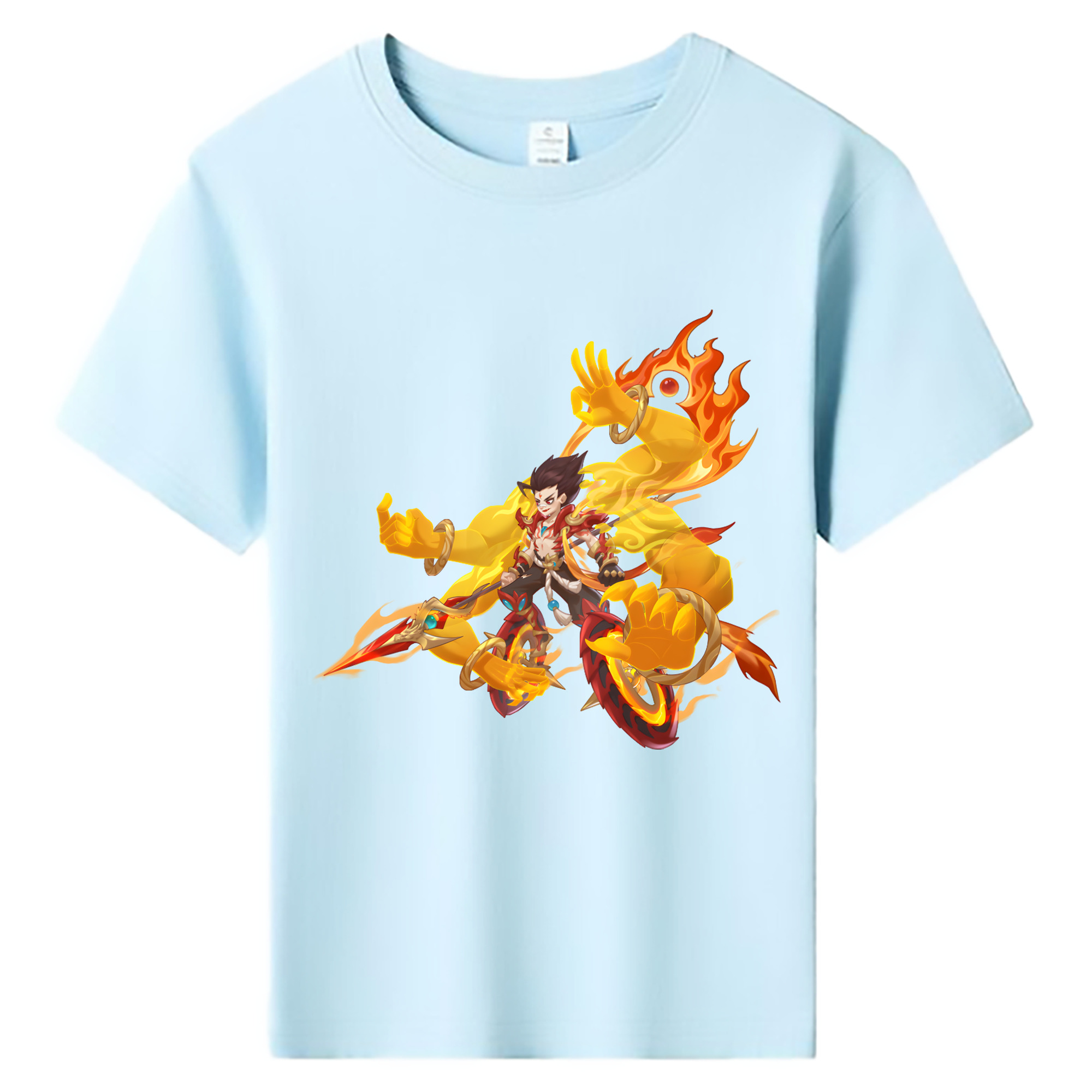 （画像用） Ne Zha 2 ナタ 魔童の大暴れ 綿100％キッズTシャツ（フロントプリント）